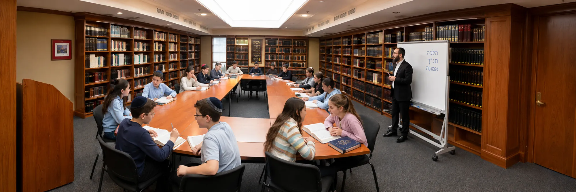 Students learning together in the study hall