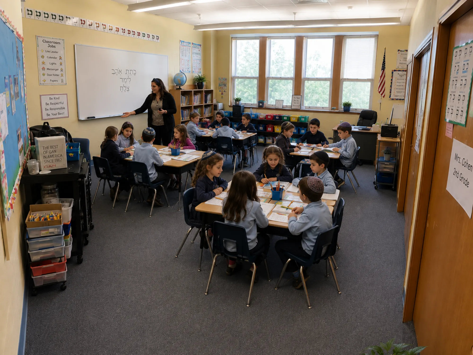 A lively classroom during a lesson