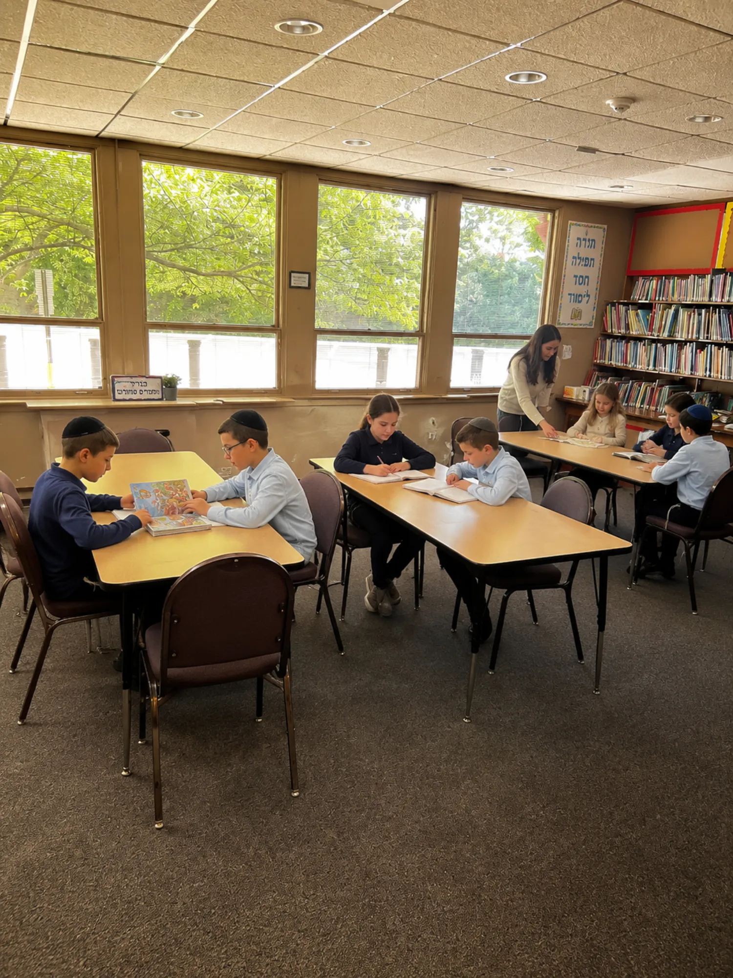 Students learning together at Yeshiva Academy